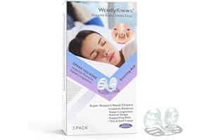 WoodyKnows Superiore-Supporto Dilatori Nasali | Aiuto respiratorio per gli sport del sonno | Migliora il flusso d'aria respiratorio | Soluzione anti-russare giusta (S 3Pacco)