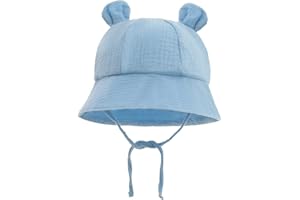 LIUPUUDLY Bambino Cappello da Sole Carino Berretto in Cotone Protezione Solare Cappellino Berretto da Pescatore da Spiaggia Bucket Hat