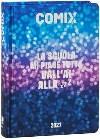 COMIX - Agenda 2027 Giornaliera 16 Mesi, Diario per Scuole Medie e Superiori, con Copertina Rigida, 576 Pagine con Grafiche e Fumetti, Ideale per Ragazzi e Ragazze, 13x17,8 cm