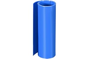 sourcing map PVC Termoretráctil Tubo 200mm Plano Ancho Envoltura para Doble Capa 18650 1 Metro Azul