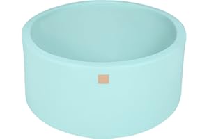 MEOWBABY Piscina di Palline per Bambini - Tondo 90x40cm Piscine Senza Palline, Cotone, Menta