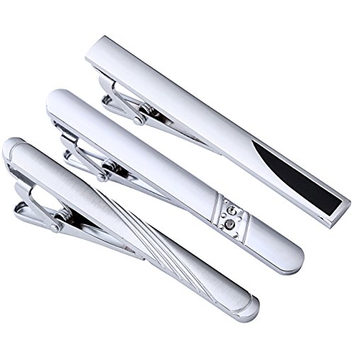 Preisvergleich Produktbild Ayliss® 3x Herren Krawattennadel Krawattenklammer Set Business Hochzeit Tie Clip Silber aus Edelstahl