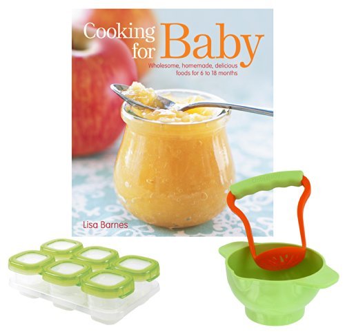 Cooking for Baby Recipe Book with OXO Tot Storage Food Blocks & Crush and Eat...