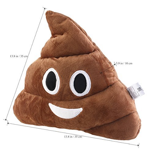 BESTOMZ Rundes Kackhaufen Emoji Plüsch Kissen Spielzeug, 35 x 35 x 10 cm (Kackhaufen Emoticon) - 4