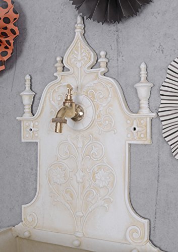 Antiker Wandbrunnen, Zierbrunnen, Gartenbrunnen, Brunnen, Eisenbrunnen für den den Garten, die Terrasse oder schöne Zuhause, in Altweiß – Palazzo Exclusive - 3