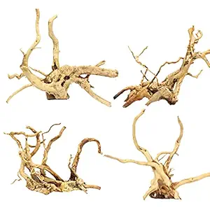 Tfwadmx Aquarium Driftwood Natural Wood Reptile Branch Fish Tank Tree Plant Stump Ornament Decor 4 PCS