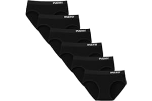 INNERSY Knickers for Teenage Girls Soft Cotton Underwear Sporty Waist Pants Comfy Briefs (Teen 10-16 Years) Pack of 6