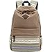 Price comparison product image AuBer Women Ladies Girls Ethnic Style Flower Decoration Casual Canvas School Travel Bag Daypacks Backpack Rucksack School Backpack for Teenage Girls (Beige)