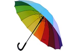 COLLAR AND CUFFS LONDON - 16 Rippen für Mehr Widerstandskraft - SEHR STARK - Dreifache Schicht Rahmen - Verstärkt mit Fiberglas - Automatik Stockschirm - Regenschirm - Windproof - Mehrfarbig