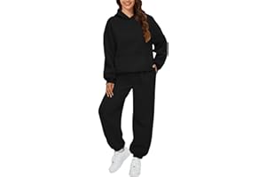 CHANPNING Tuta Sportiva Donna Completa 2 Pcs Tuta Ginnastica Donna Invernale Elegante Felpa con Cappuccio+Pantaloni Sportivi Set Completo Sportivo Donna per Jogging Correre Fitness Y2K a Maglia Set Oversize