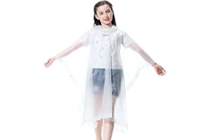 EIYVPRA Impermeabile per Bambini, Poncho Impermeabile da Pioggia per Bambini, Giacca da Pioggia con Cappuccio, Eva unisex, per ragazze e ragazzi, Riutilizzabile Addensare Impermeabile