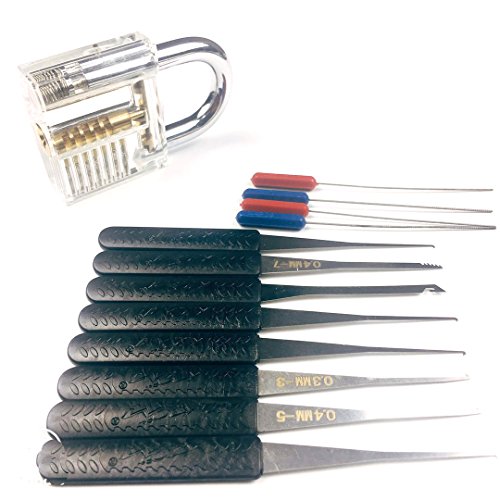 DBH 12 pcs Clé Cassée enlever outils avec serrure à Transparent