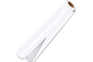 IModeur 7 Ft White Permanent Vinyl - 30.5 x 213.5 cm Glossy White Vinyl Self Adhesive Vinyl for DIY Craft, Vinyl with Grid for Cutting Machine, Silhouette Cameo, Birthday Party, Home Decoration