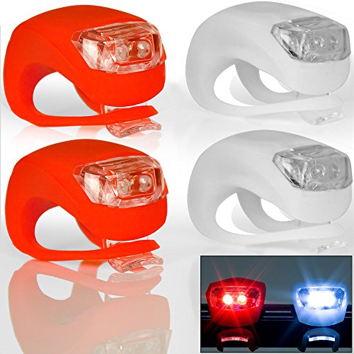 Fahrradlicht Fahradbeleuchtung Fahrradlampen Set, Superhelle Fahrrad LED Frontlicht oder LED Rücklicht, Spritzwassergeschützt und Einfache Montage für Sicheres Radfahren