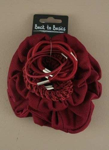 Pack of Burgundy School Scrunchie and Elastics