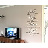 Wandtattoo-Wandaufkleber Sprüche - ***Zitat v. Mark Twain - Tanze,Singe,Liebe,Lebe*** - (Größen.- und Farbauswahl)