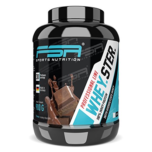 Protéines en poudre Whey Protein de la marque de sport professionnelle FSA Nutrition® | Poudre de protéines à faible teneur en glucides avec BCAA | Fabriqué en Allemagne | 900 g, crème au chocolat