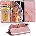 Produktbild Arae iPhone XS Max Hülle, Handyhülle iPhone XS Max Tasche Leder Flip Cover Brieftasche Etui Schutzhülle für iPhone XS Max 6.5" - Roségold