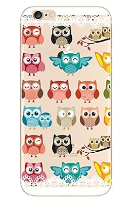 Novago iPhone 5, iPhone 5, iPhone SE NOVAGO Coque gel souple incassable et solide avec impression motif fantaisie de qualité (Hiboux)