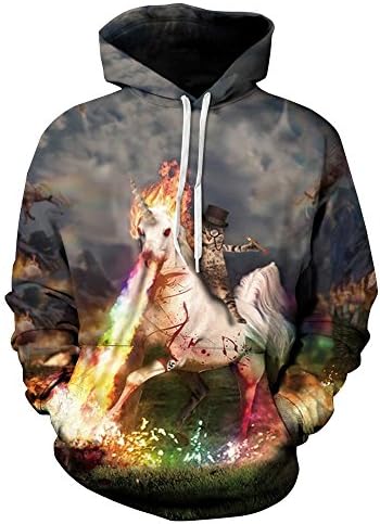 Couple Hoodies With Cap Print Spitfire Unicorn Men/Women Autumn Winter Hooded Sweatshirts 3d lovely Hoody Tracksuits,JH0050,XXXL