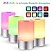 Produktbild Litake Nachttischlampe, Touch Sensor Stimmung Lampe dimmbar Warmweiß Licht & RGB Farbwechsel Atmosphäre Lampe USB wiederaufladbar mit 1,5 m / 59in Draht (kein Stecker)