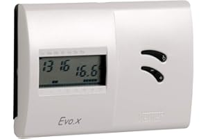 VEMER VN118600 EVO.X - Termostato Calefacción de Pared, Programación Semanal, Alimentado Pilas, Blanco