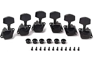 Alnicov Accordatori per chitarra semiclosed 3L3R String Tuning Pioli Chiavi Meccaniche Set Per Epiphone Les Paul Chitarra Elettrica o Chitarra Acustica, Nero