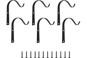 Lxoraziy 6 Pezzi Ganci per Piante, Appendere Staffe, Metallo Staffa, Ganci da Parete, per Appendere Cestini, Vaso, Uccelli Mangiatoie, Piante, Lanterne, Campanelle a Vento(Nero)