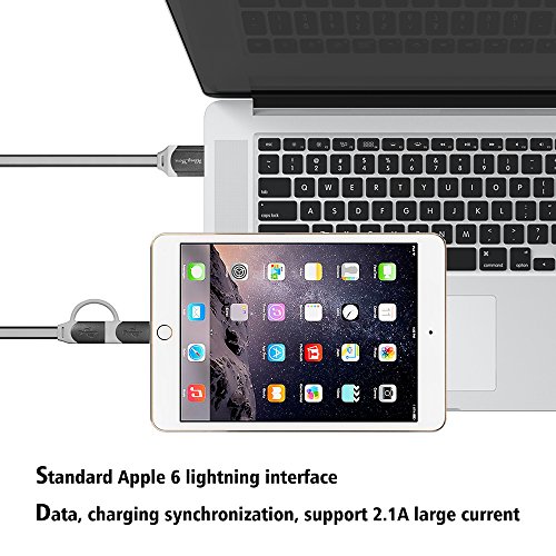 Kingyou 2 in 1 Lightning USB Kabel 1m Ladekabel USB Datenkabel geeignet für iPhone 6plus iPhone5c 5s iPad und Huawei Samsung Sony Usw Android Smartphones (Gray) - 5
