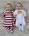 The Essential One - 2 Pack Unisex Baby Sleepsuits - Slogan - Red White - Newborn - ESS154