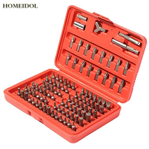 Fortag 100 tlg Bit- Set Schraubendreher Bit Torx Ratchet Sicherheit Manipulationssicher Schraubendreher-Set Ratschen-Schraubendrehe Schrauberbit- und Ratschen-Set Sternschraubendreher Set Mit Aufbewahrungsbox