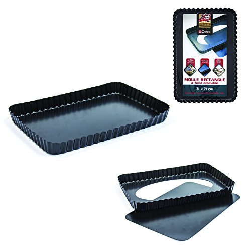 Cuisy kc2190 Tortenbodenform mit Hebeboden Metall Rechteckig Schwarz 21,4 x 31,2 x 3 cm - 2