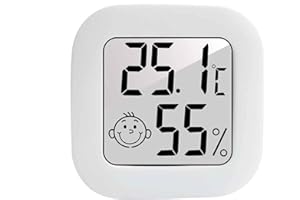 luoshaPUCY Digital Hygrometer Thermometer Room Thermometer Desktop Indoor Digital Thermometer with Temperature and Humidity Monitor for House, Greenhouse, Baby, Office, Home, Garden (with Battery)