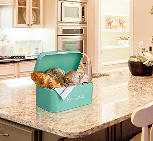 GranRosi Brotkasten – kompakte Metall Brotbox zur Brotaufbewahrung im 40er Jahre Retro Design - 2