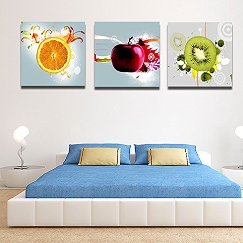Alcyoneus, decorazione da parete, quadri su tela con illustrazioni di frutta, stile moderno, 3 pezzi