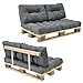Produktbild [en.casa] Palettensofa - 2-Sitzer mit Kissen - (hellgrau) komplettes Set inkl. Rückenlehne