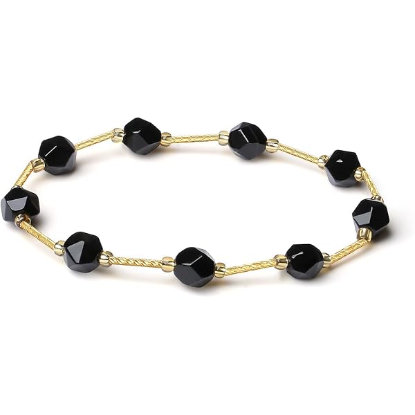 Bracciale links in oro rosa con cristalli turchese ed ambra alternati a perle da 8 mm Barbieri Creazioni – La Giara – Oggettista e articoli da regalo