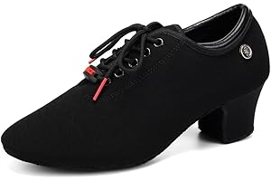 YKXLM Zapatos de Baile Latino Mujer Cerrados Bachata y Salsa Lace Up Zapatos de Baile Moderno de para Mujer