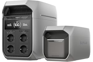 Station électrique portable EF EcoFlow DELTA 3 Plus avec batterie supplémentaire, 2k Wh de capacité, alimentation de secours extensible de camping, urgences domestiques et RV