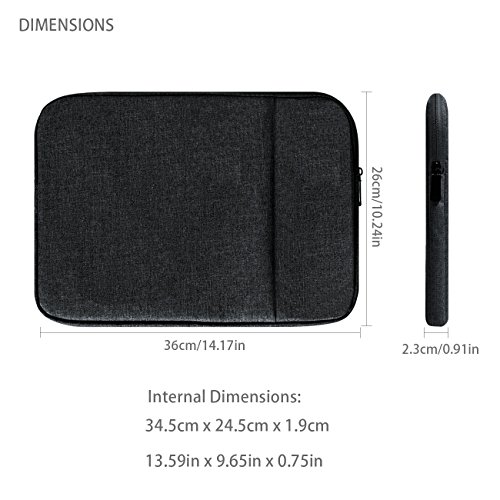 YOCOWOCO 13 Zoll 13,3″ Zoll Laptop-Taschen Schutzhülle Macbook Tasche mit Reißverschluss Tragetasche mit extra Beutel,Schwarz - 2