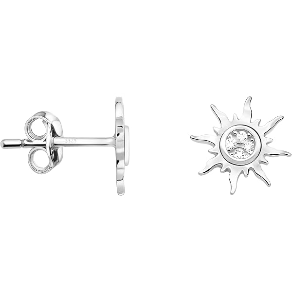 SOFIA MILANI Damen Ohrringe – 925 Silber Mit Zirkonia, Sternen-Sonnen-Motiv, In Geschenkbox