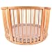 VERY LARGE WOODEN BABY PLAYPEN (Ø 120cm) WITH PLAYMAT (DOTS BROWN)