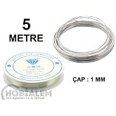 Hobialem 5 Metre, Al&uuml;minyum Tel, 1 Mm Kalınlık, Makara Tel, Metal Tel