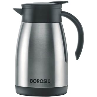 Borosil Stainless Steel Teapot with Handle | Double Wal...