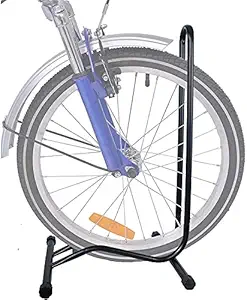 IndiaLot Bicycle Parking Stand, Bicycle Floor Parking Holder Rack Accessories for Garage or Home, Aluminum, Rubber, Multicolor