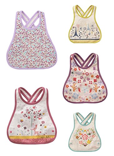 Ele Gens 3/5er Baby Kinder Wasserdicht Lätzchen Babylätzchen Schürze Baumwolle Mit Druckknöpfen Jungen Mädchen