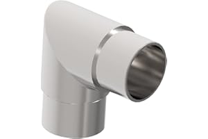 Sellon24® Edelstahl Eckbogen 90 Grad Rohrverbinder Bogen 42,4 Handlauf Geländer Endstück Rohrbogen Rundbogen V2A 0301.242