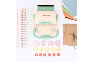 Craftelier - Kit de Iniciación a la Encuadernación | Set con Encuadernadora Minty Duo, Anillas tipo WIre - O y de Disco, Cartulinas para Crear Álbumes, Planners y Cuadernos Personalizados