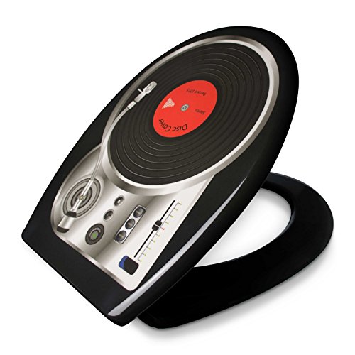 Premium WC Sitz mit Absenkautomatik – „DJ Turntable“ Design – Toilettendeckel aus Duroplast inkl. Montagesatz – VENKON - 5