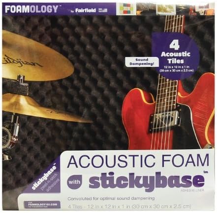 Foamology 4-Piece Acoustic Foam Tile, 12 by 12 by 1-Inch by Foamology